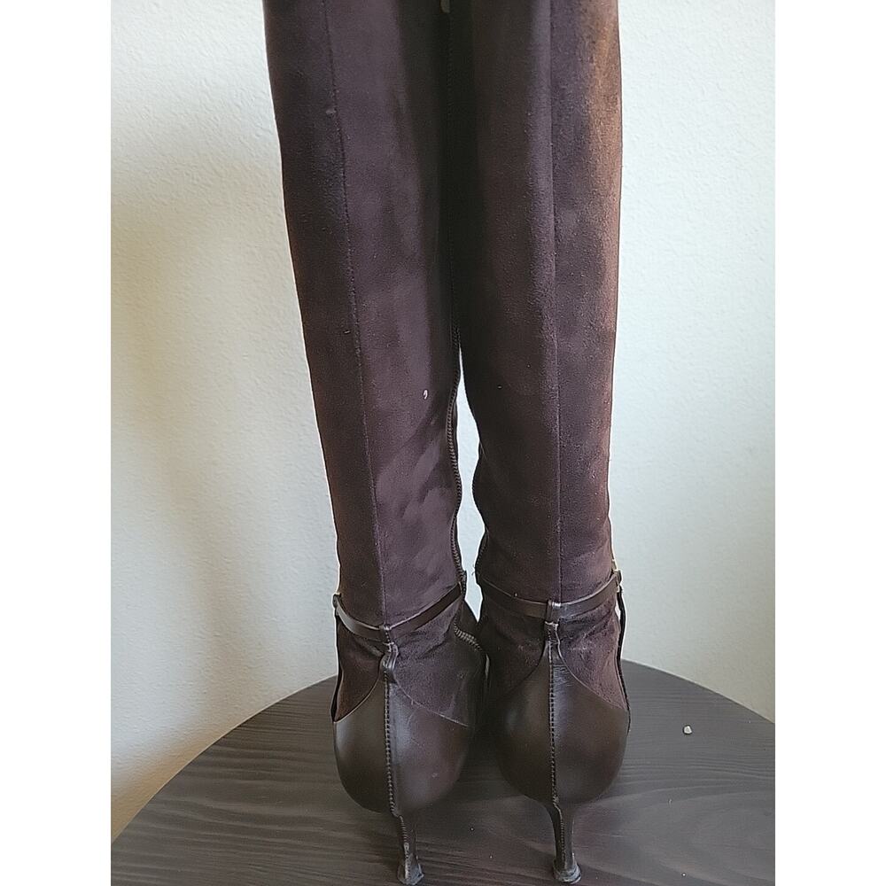 Chocolate suede boots - Picture 4 of 12